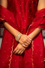 Deep maroon Sequinns Sharara set