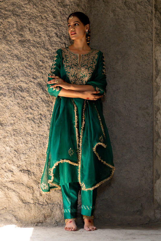 Bottle Green Marori Work A-Line Suit Set