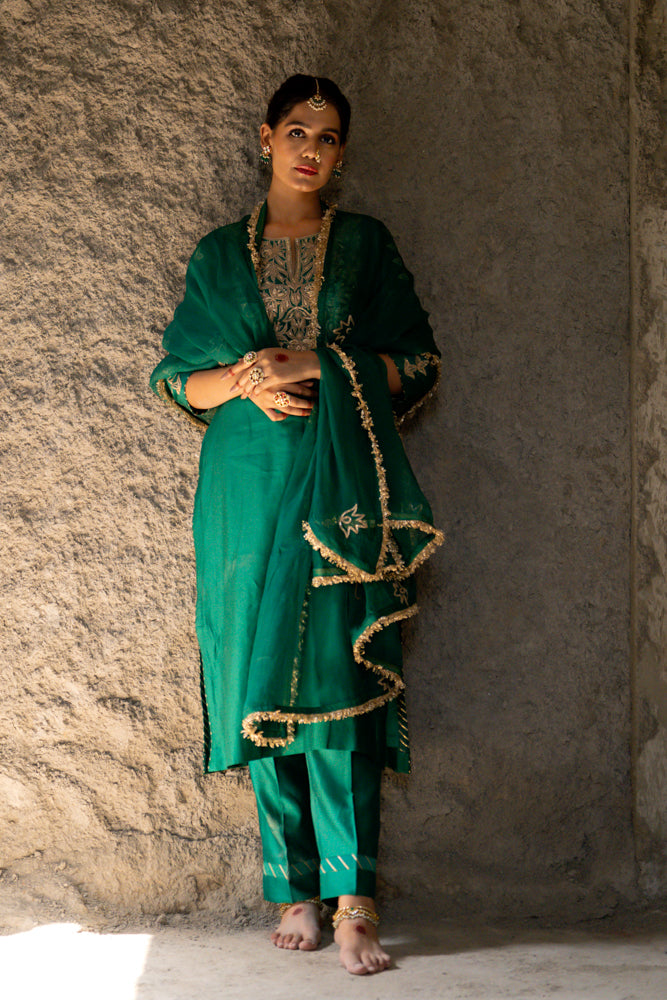 Bottle Green Marori Work A-Line Suit Set