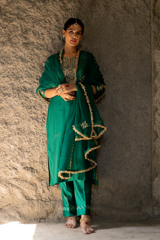 Bottle Green Marori Work A-Line Suit Set
