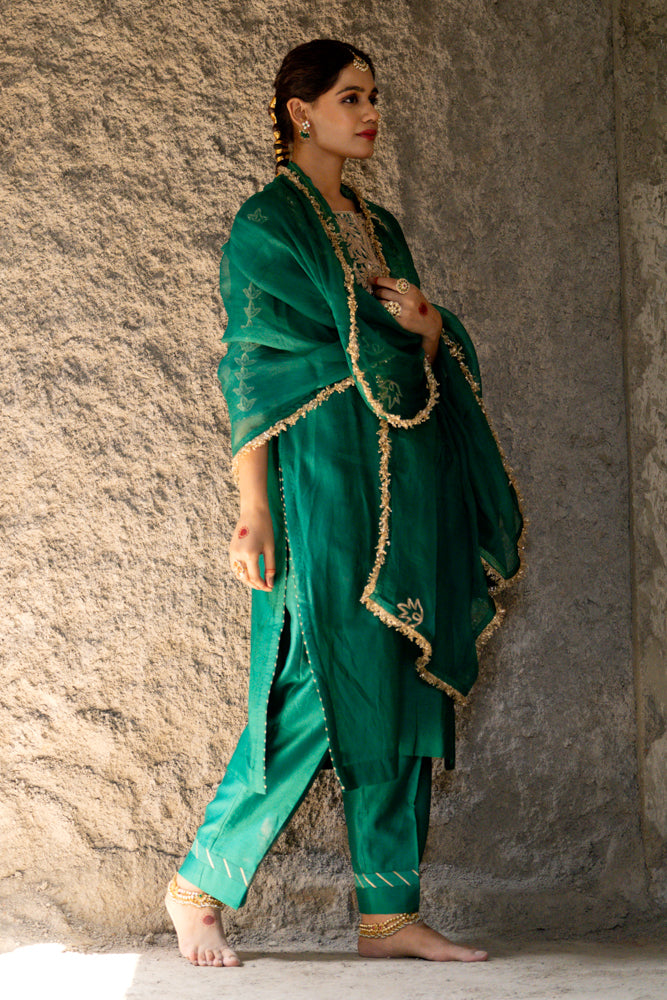 Bottle Green Marori Work A-Line Suit Set