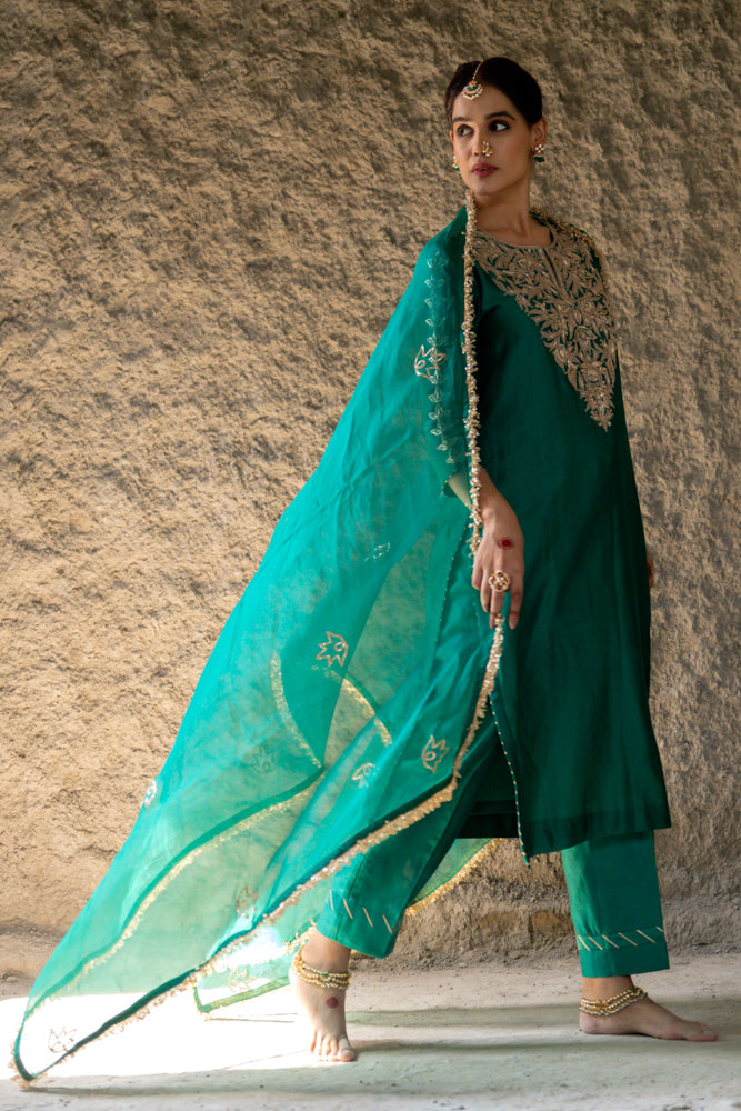 Bottle Green Marori Work A-Line Suit Set