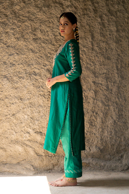 Bottle Green Marori Work A-Line Suit Set