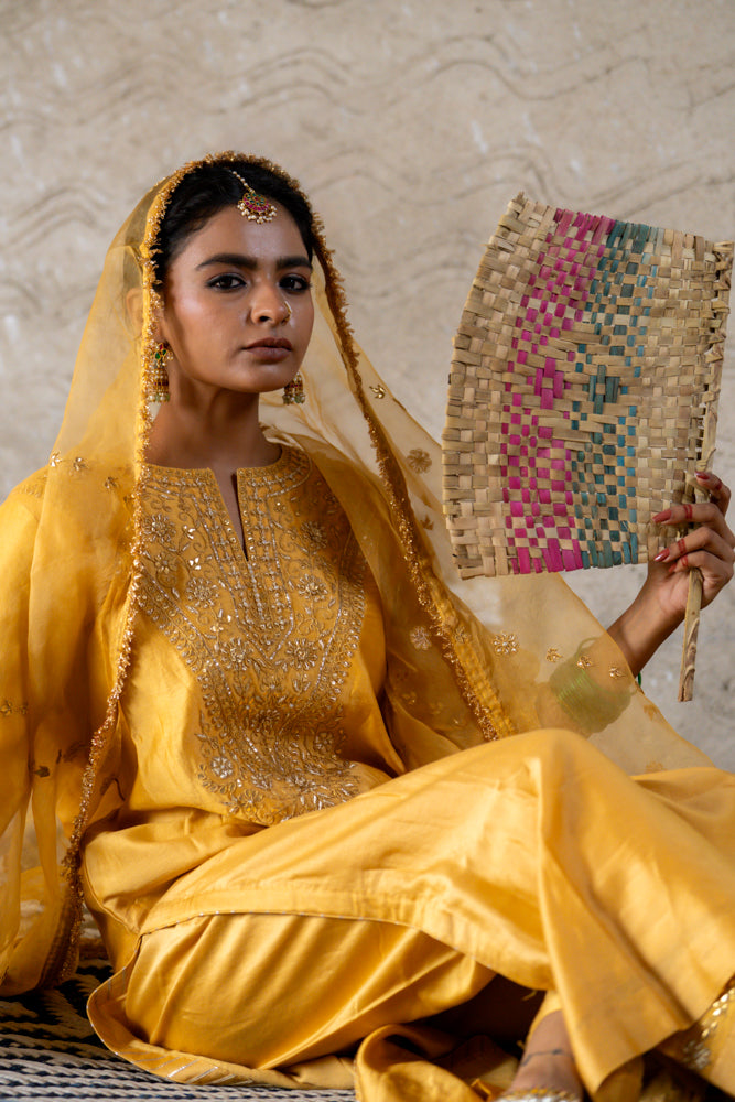 Mustard Yellow A-Line Suit Set