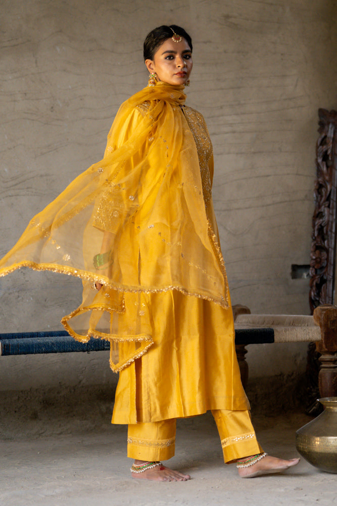 Mustard Yellow A-Line Suit Set