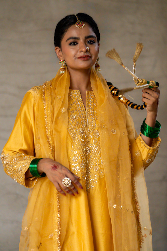 Mustard Yellow A-Line Suit Set
