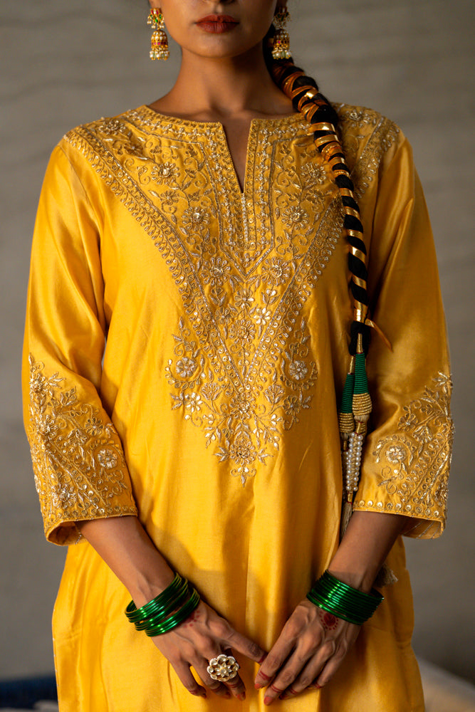 Mustard Yellow A-Line Suit Set
