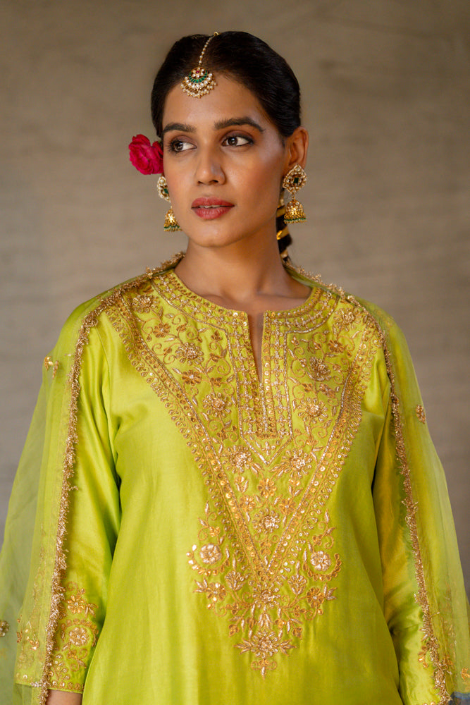 Neon Green A-Line Suit Set