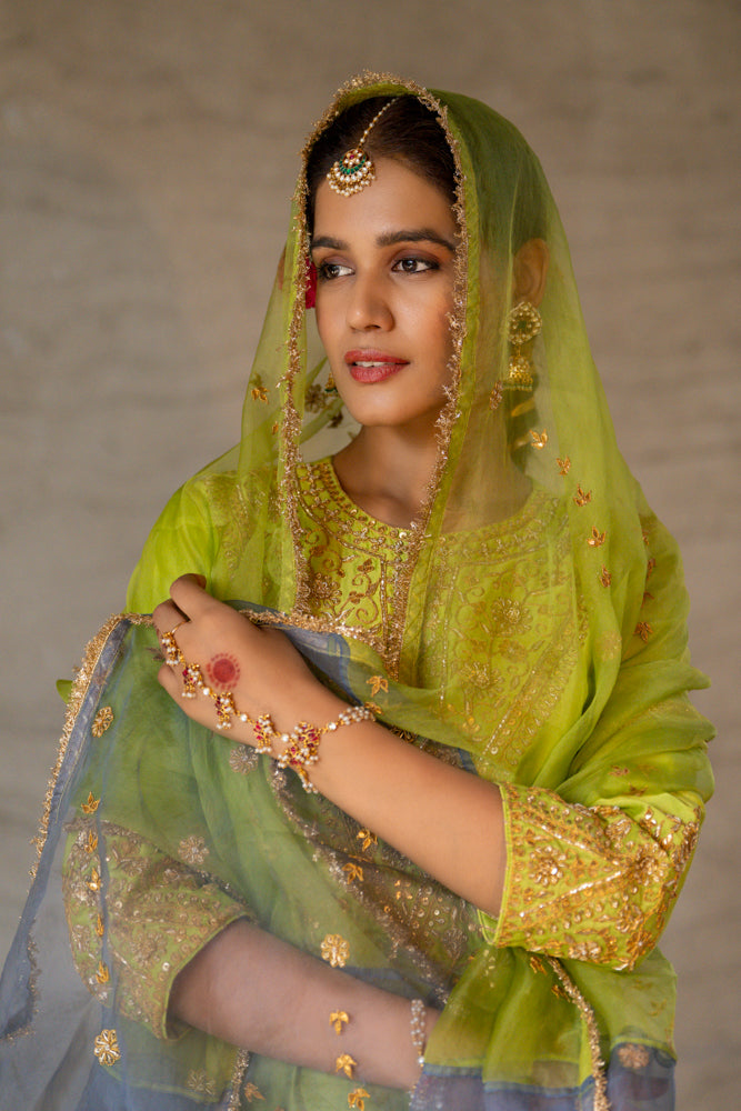 Neon Green A-Line Suit Set