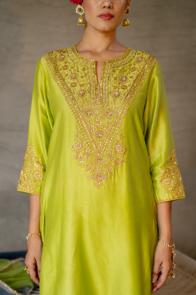 Neon Green A-Line Suit Set