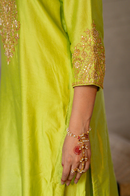 Neon Green A-Line Suit Set