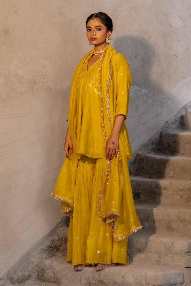 Neev Yellow Sharara Set