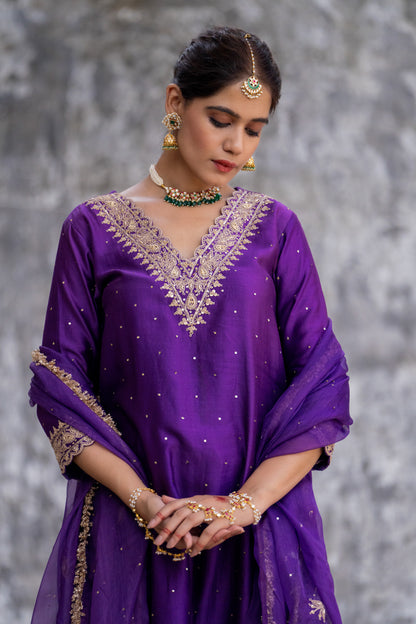 Purple A-Line Suit Set