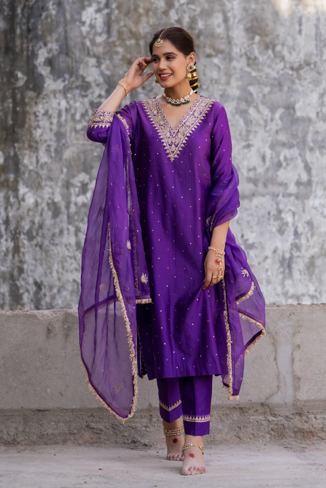 Purple A-Line Suit Set