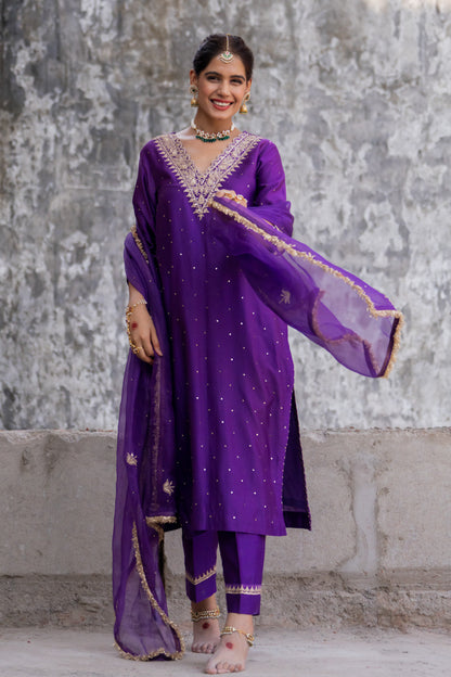 Purple A-Line Suit Set