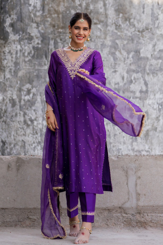 Purple A-Line Suit Set