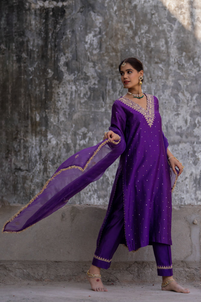Purple A-Line Suit Set