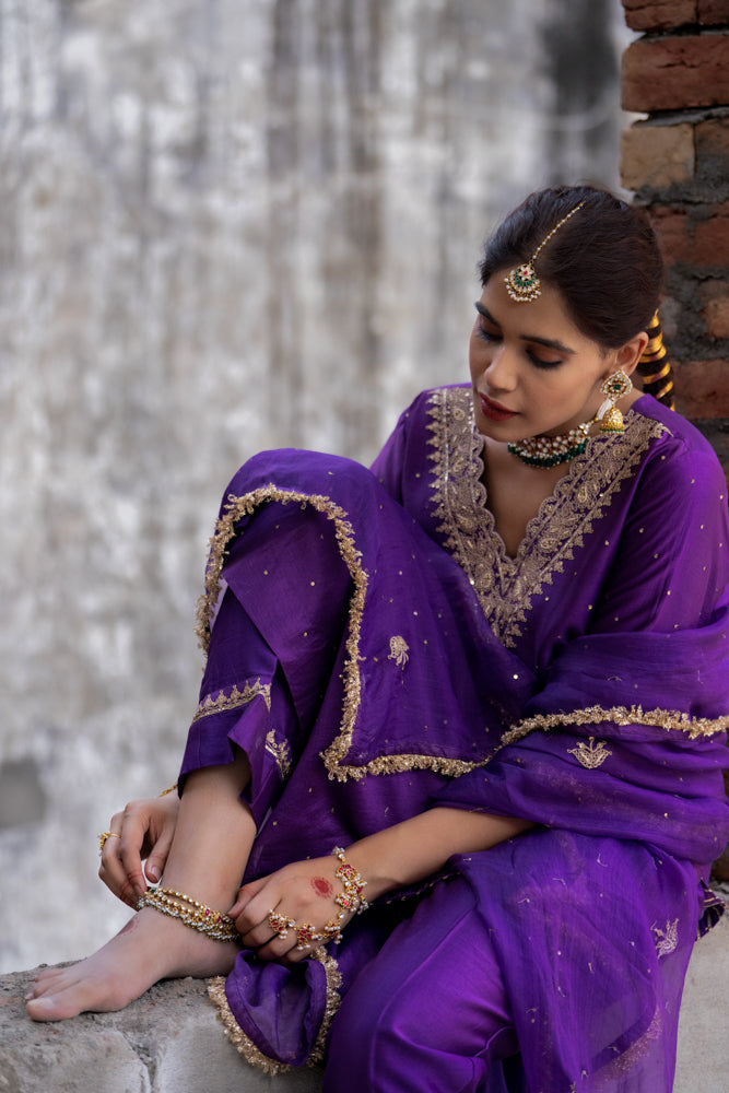 Purple A-Line Suit Set