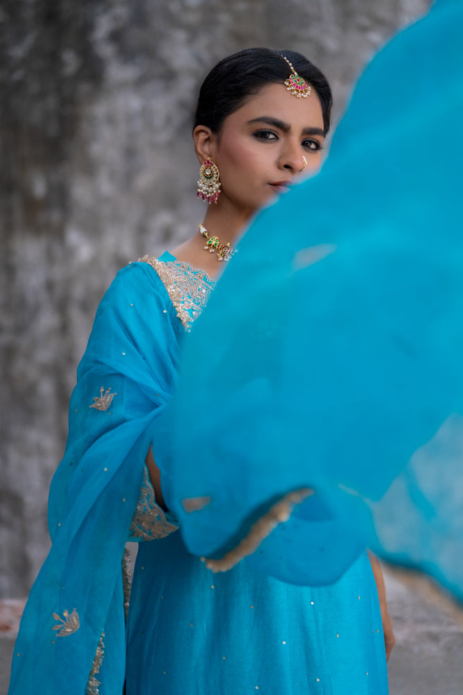 Sky Blue A-Line Suit Set