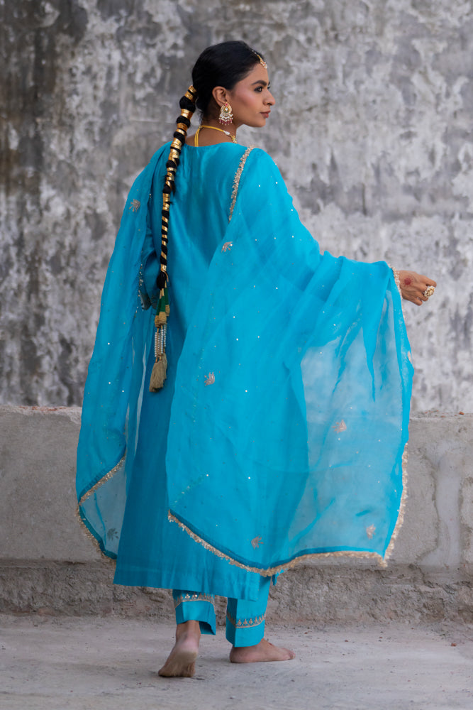 Sky Blue A-Line Suit Set