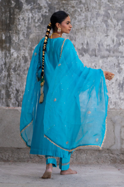 Sky Blue A-Line Suit Set