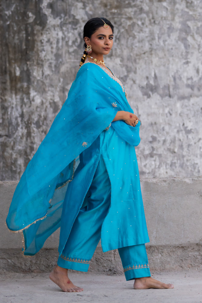 Sky Blue A-Line Suit Set