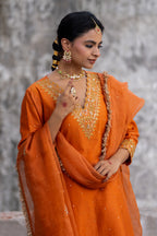 Orange Straight Kurta Set