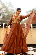 Brown anarkali set