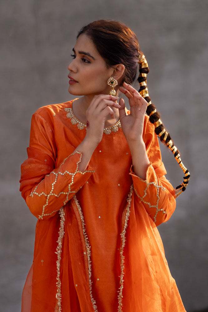 Neev Rust A-Line Suit Set