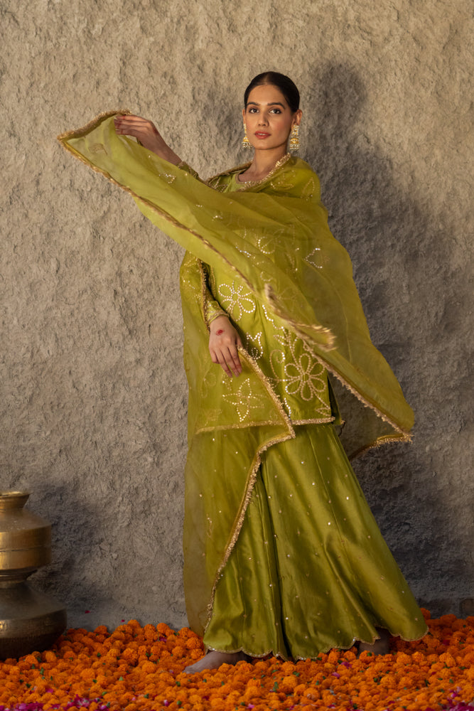 Neev Henna Green Sharara Set