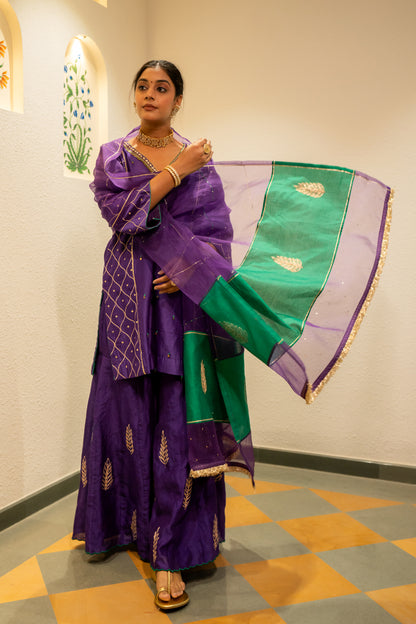 Purple metallic Sharara