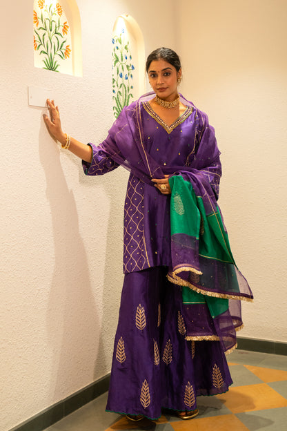 Purple metallic Sharara