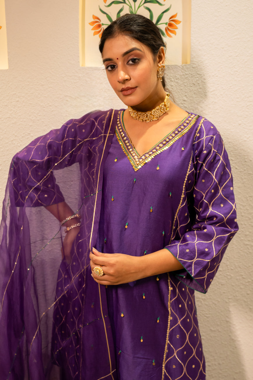 Purple metallic Sharara