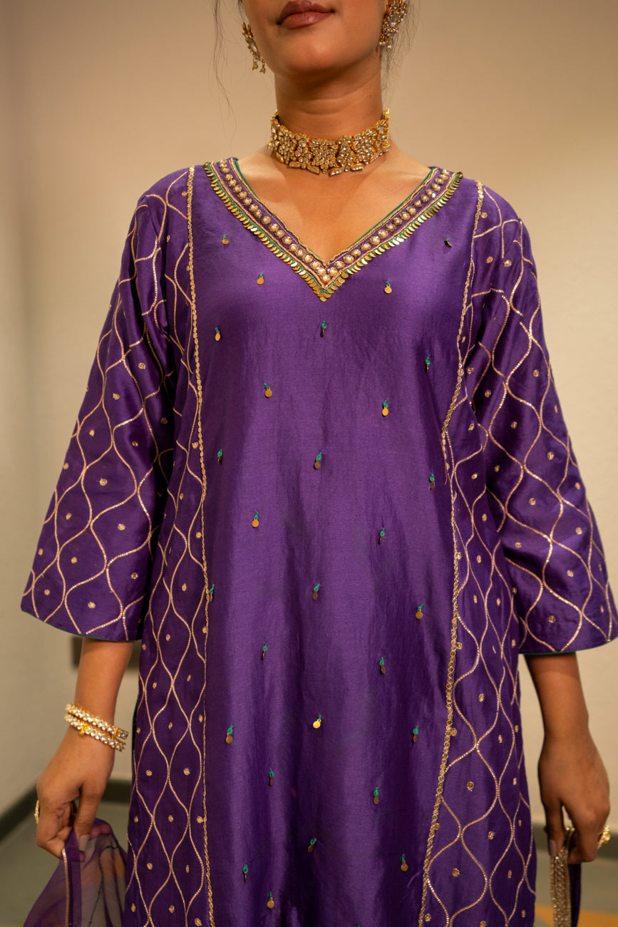 Purple metallic Sharara