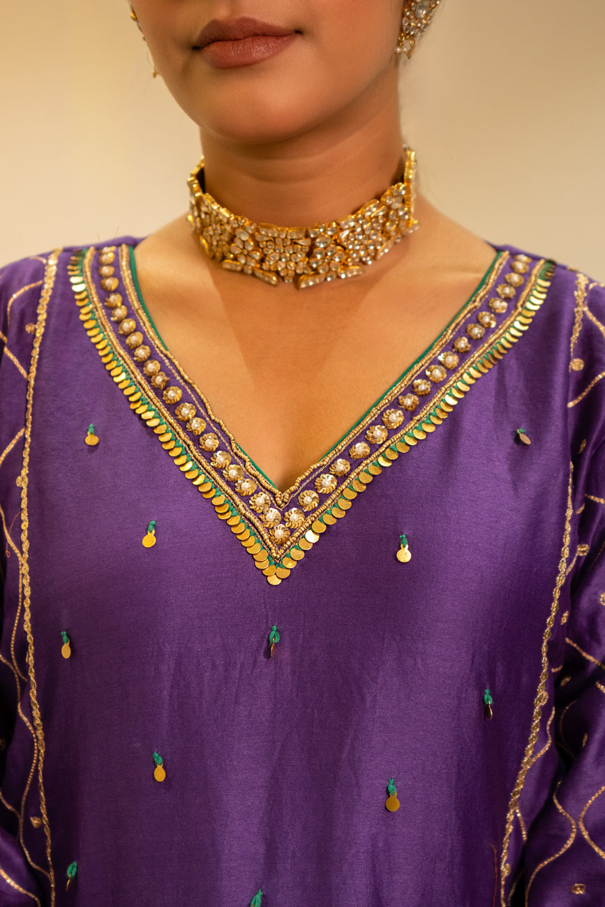 Purple metallic Sharara