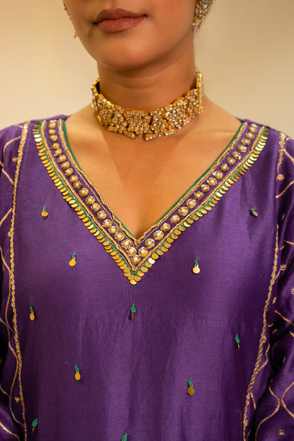 Purple metallic Sharara