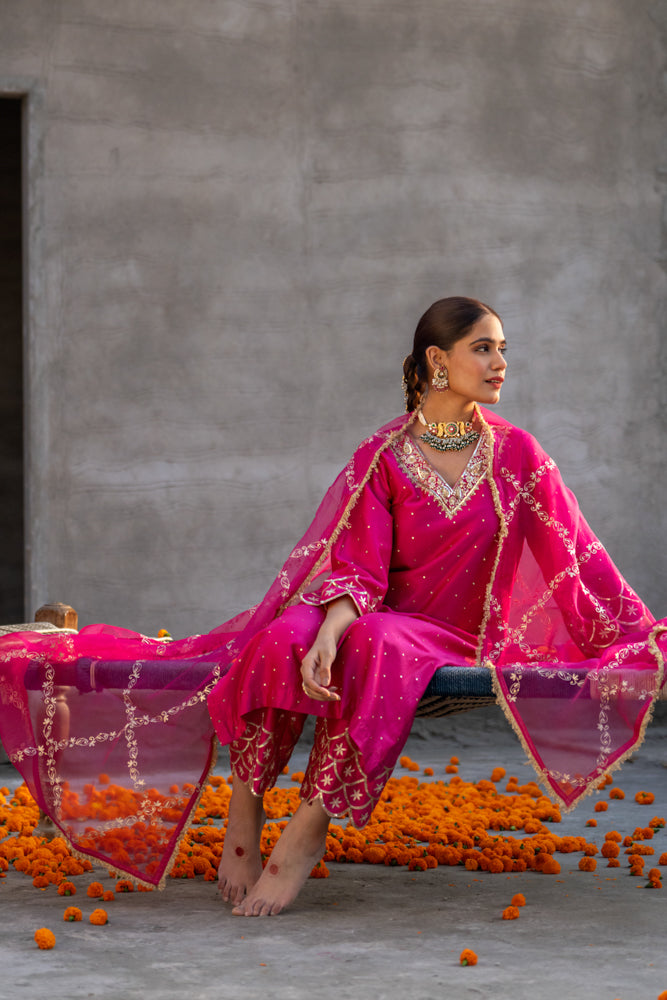 Rani Aari A-line Kurta Set