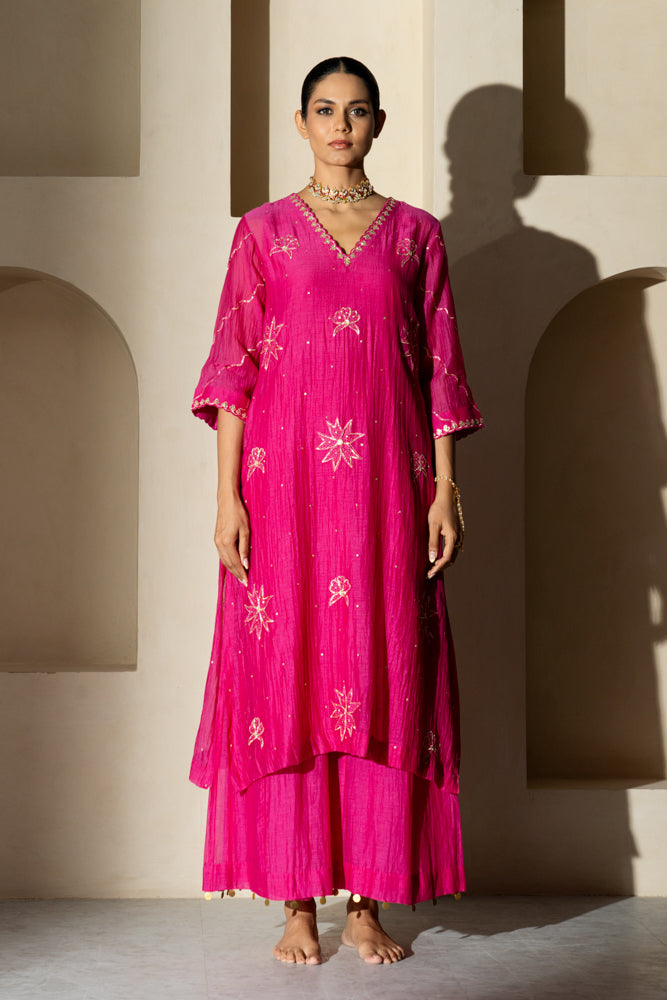 Rani Floral Motif Straight Kurta Set