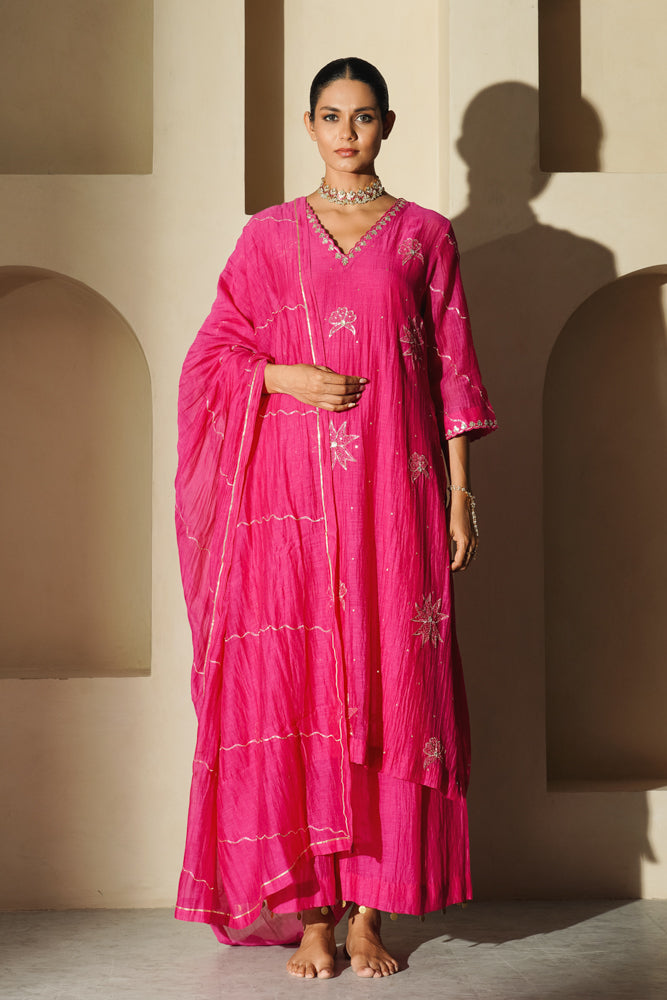 Rani Floral Motif Straight Kurta Set