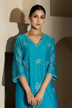 Firozi A-line Kurta Set