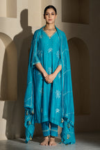 Firozi A-line Kurta Set