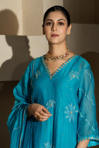 Firozi A-line Kurta Set
