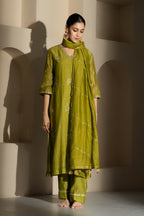 Olive Green Straight Kurta Set