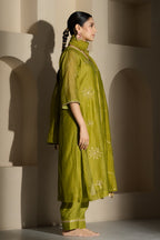 Olive Green Straight Kurta Set