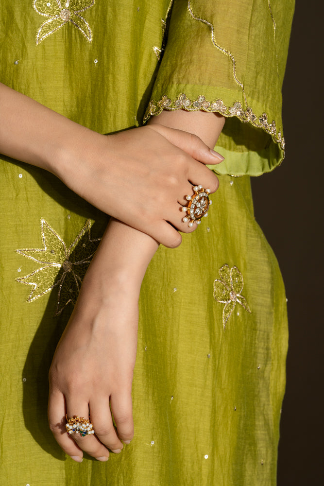 Olive Green Straight Kurta Set