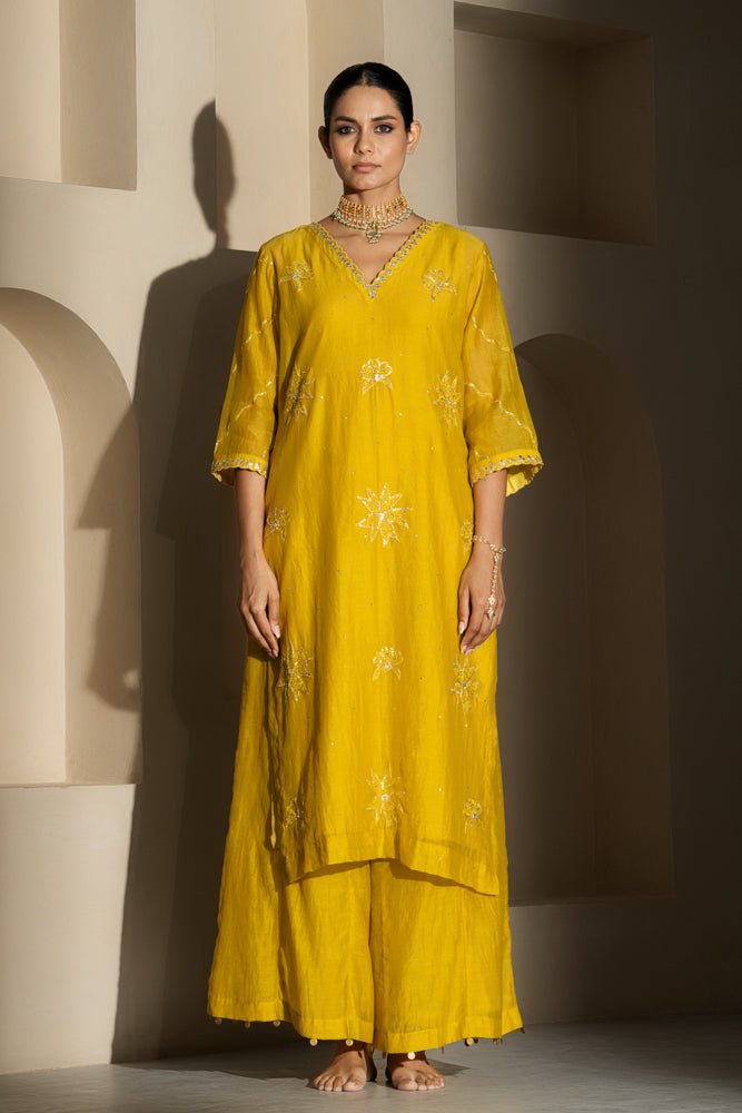 Yellow Straight Kurta Set