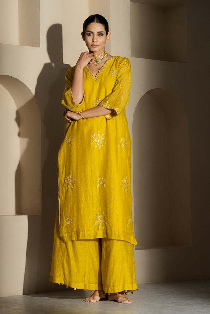 Yellow Straight Kurta Set