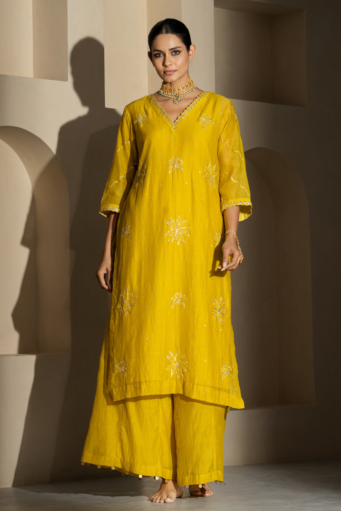 Yellow Straight Kurta Set