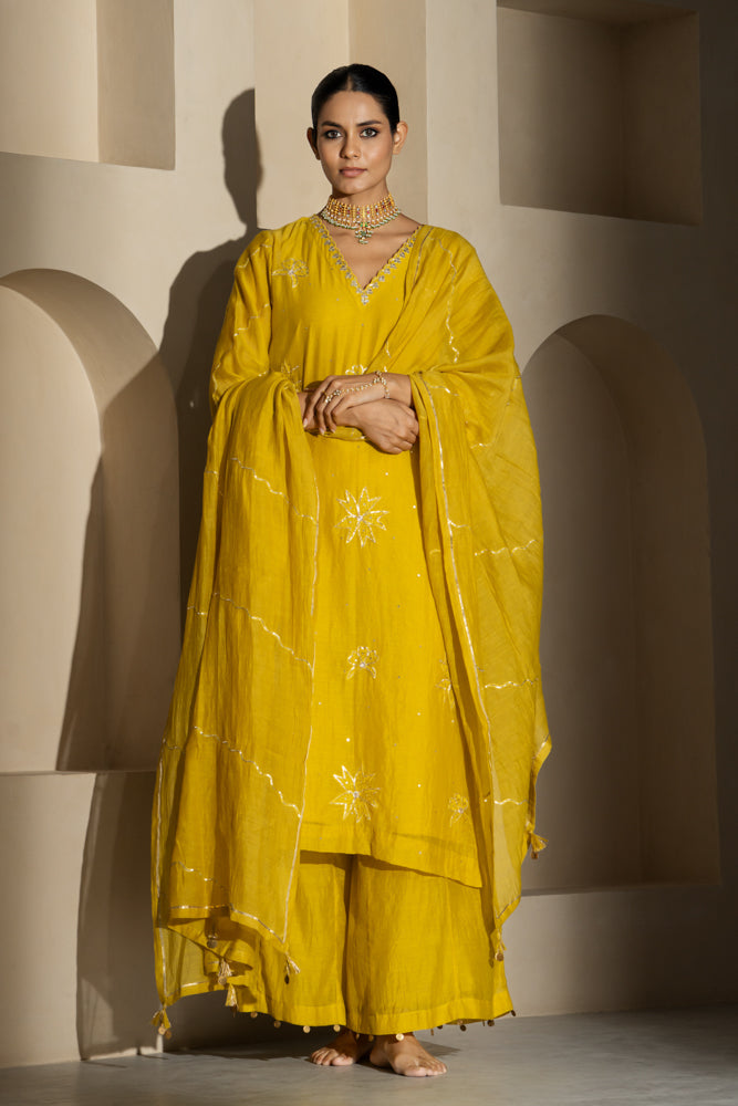 Yellow Straight Kurta Set