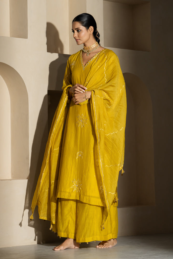 Yellow Straight Kurta Set